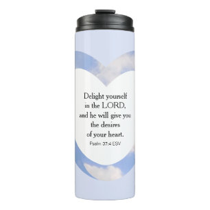 Encouraging and Uplifting Light Blue Bible Verse Thermal Tumbler