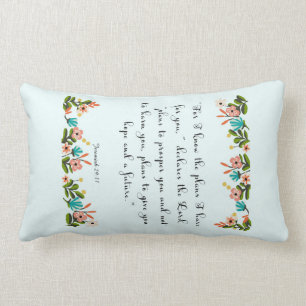 Encouraging Bible Verses Art - Jeremiah 29:11 Lumbar Cushion