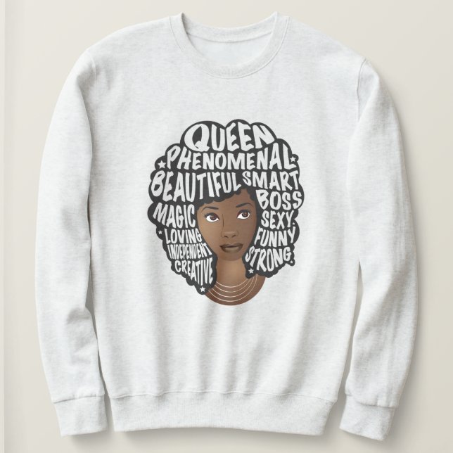 Encouraging Black Women, Natural Hair Beauty Sweatshirt (Design Front)