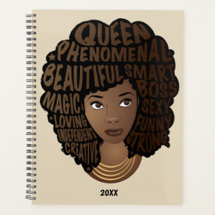 Encouraging Black Women, Natural Hair, Beige Planner