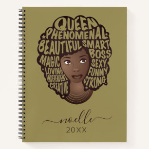 Encouraging Black Women, Olive Green Notebook