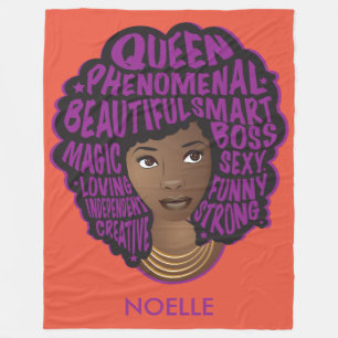 Encouraging Black Women, Purple & Orange Fleece Blanket
