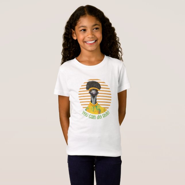 Encouraging Cheerful Emu - You Can do This T-Shirt (Front Full)