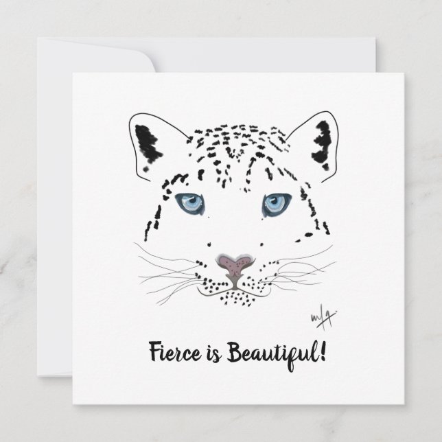 Encouraging Fierce is Beautiful Snow Leopard (Front)