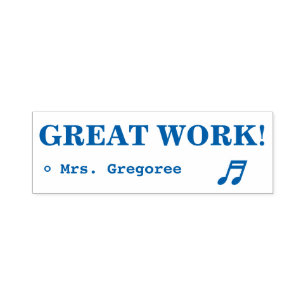 Encouraging "GREAT WORK!" Educator Rubber Stamp