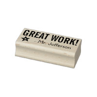 Encouraging "GREAT WORK!" Educator Rubber Stamp