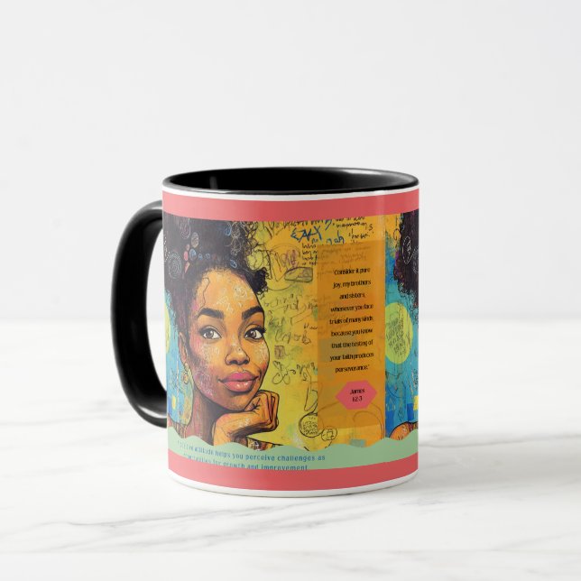 Encouraging James 1:2-3 Faith Mug (Front Left)