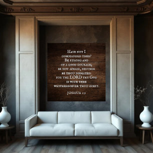 Encouraging Joshua 1:9 King James Bible Verse Poster