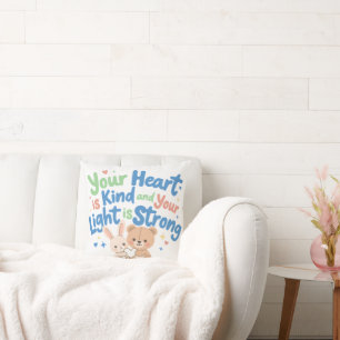 Encouraging Kind Heart Message for Little Ones Cushion