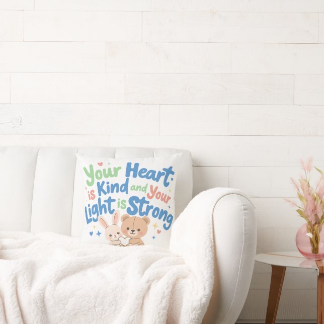 Encouraging Kind Heart Message for Little Ones Cushion (Couch)