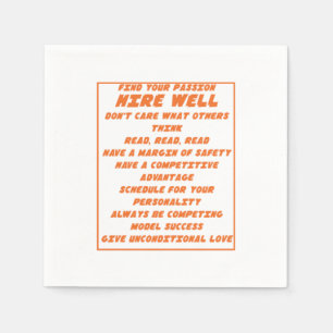 Encouraging Life Lessons Inspirational Motivationa Napkin