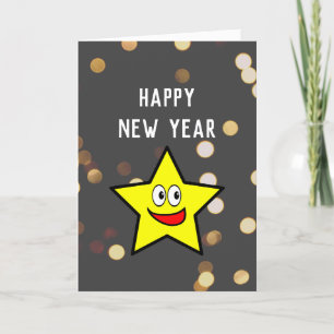 Encouraging New Year Gold Star Holiday Card