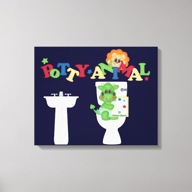 Encouraging Potty Training Wrapped Canvas (Front)