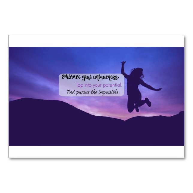 Encouraging Reminder for Teen Girls Table Number (Front)