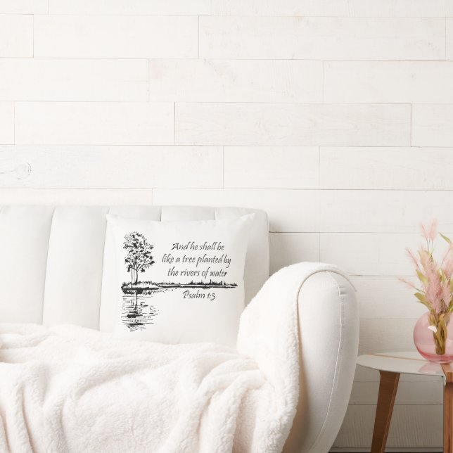 Encouraging Scripture Psalm 1:3  Cushion (Couch)