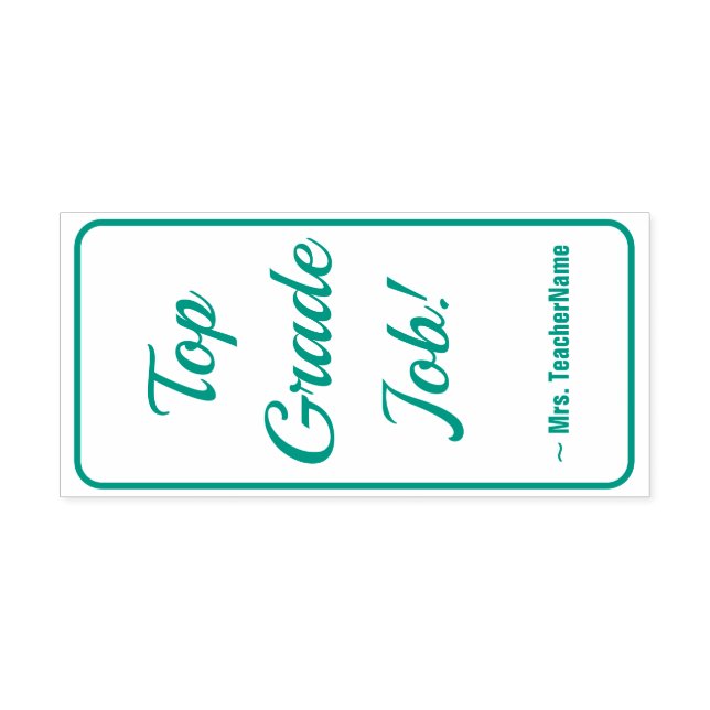 Encouraging "Top Grade Job!" + Custom Tutor Name Self-inking Stamp (Design)
