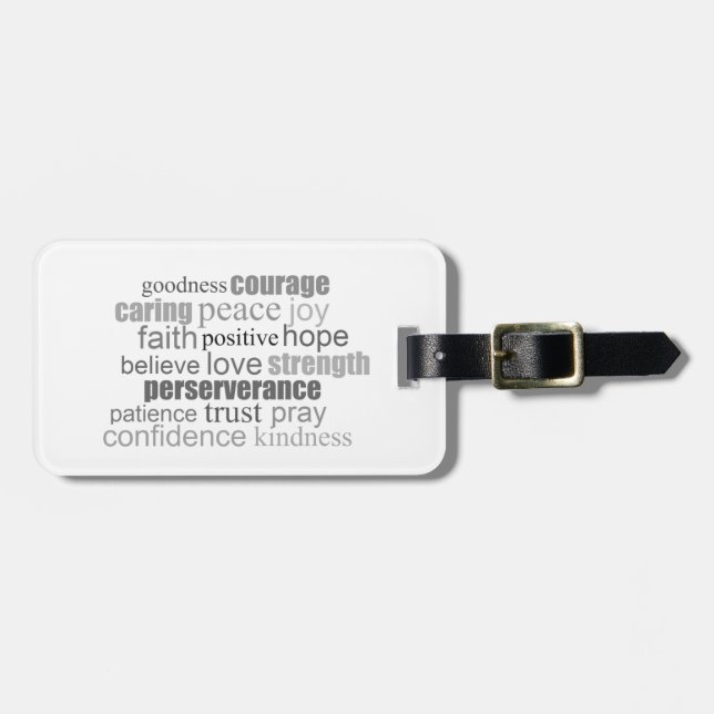 Encouraging Word Art Luggage Tag (Front Horizontal)