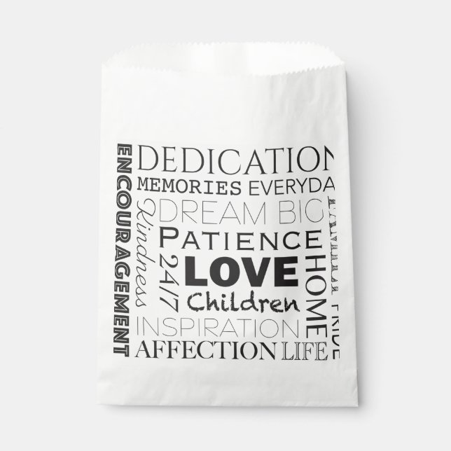 Encouraging Word Collage Favour Bags (Front)