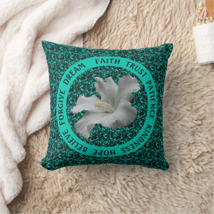Encouraging Words Hibiscus Inspirational Cushion