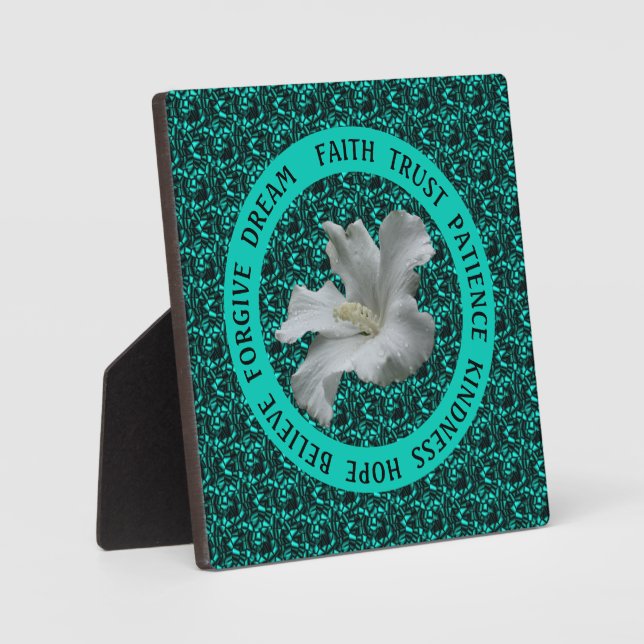 Encouraging Words Hibiscus Inspirational   Plaque (Front)