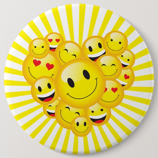 Encouragment Positivity Uplifting Sunny Smile Face 6 Cm Round Badge (Front)