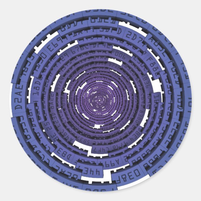 Encrypted Tunnel - BLUE Classic Round Sticker (Front)