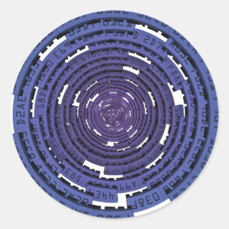 Encrypted Tunnel - BLUE Classic Round Sticker