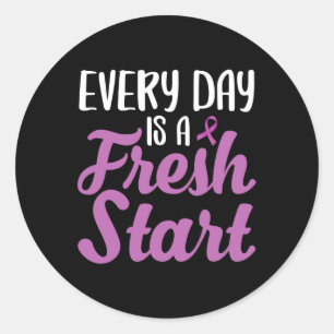 End Addiction Every Day Is A Fresh Start  Classic Round Sticker