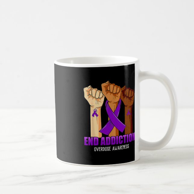 End Addiction Overdose Awareness Ribbon  Coffee Mug (Right)