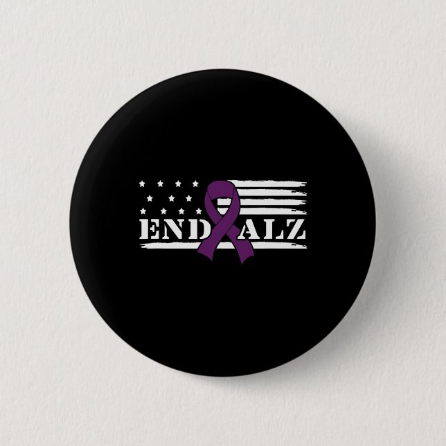 End Alzheimer End Heimer Purple Heimers Awareness  6 Cm Round Badge (Front)