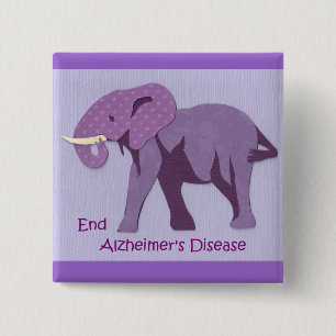 End Alzheimers 15 Cm Square Badge