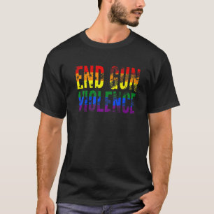 End Gun Violence American flag USA rainbow FLAG An T-Shirt