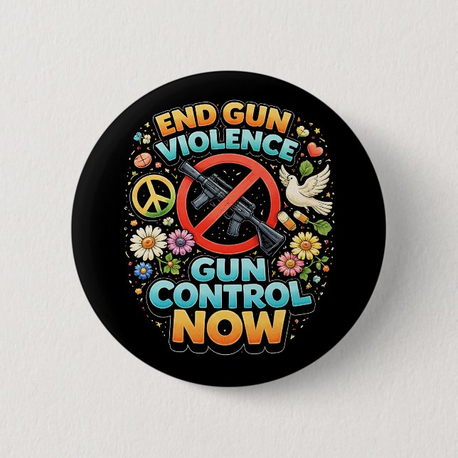 End Gun Violence Now 6 Cm Round Badge (Front)