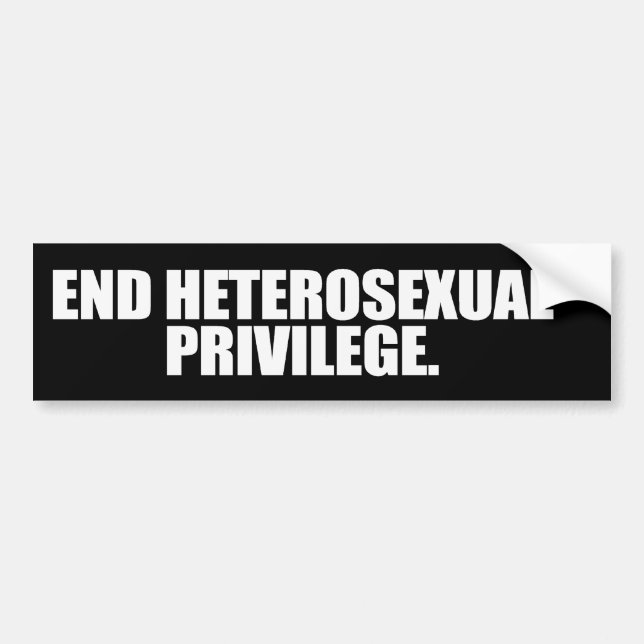 END HETEROSEXUAL PRIVILEGE -.png Bumper Sticker (Front)