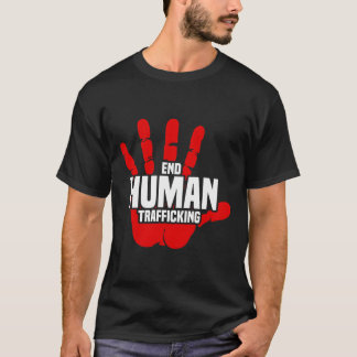 End Human Trafficking Red Handprint Stop Human Tra T-Shirt