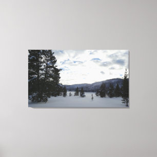 End of a Snowy Day in Yellowstone National Park Canvas Print