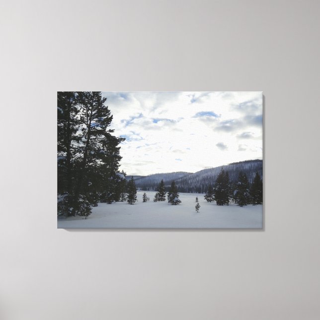 End of a Snowy Day in Yellowstone National Park Canvas Print (Front)