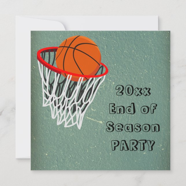 End of Basketball Season Party Invitation (Front)