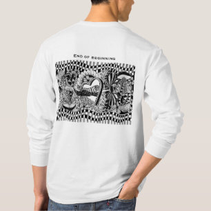end of - Black and White Surreal Botanical Art T-Shirt
