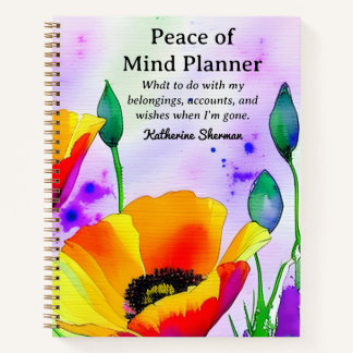 End of Life Peace of Mind Planner Estate Planning Notebook