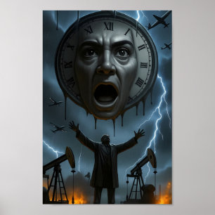 End of Oil Surreal Storm Warning Poster
