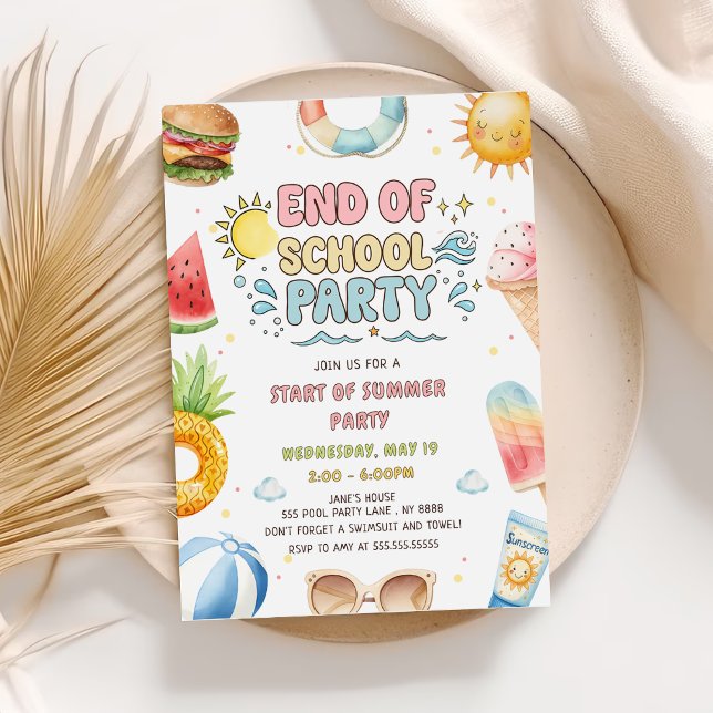 End of School And Start Of Summer Party Invitation (Creator Uploaded)
