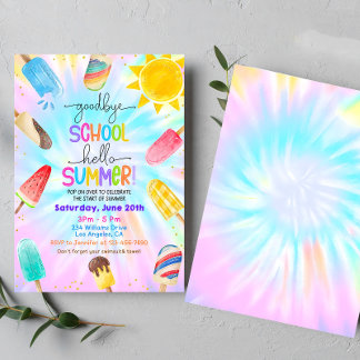 End of School Party Invitation, Schools Out Pool Invitation