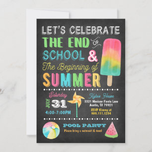 End of School Summer Party Invitation
