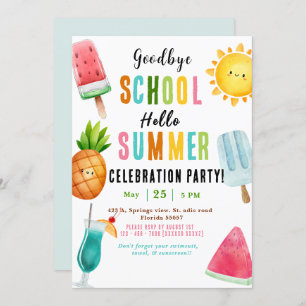 End of School year Summer Party Invitation