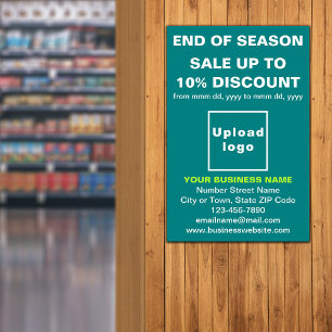 End of Season Sale Business Teal Green Poster