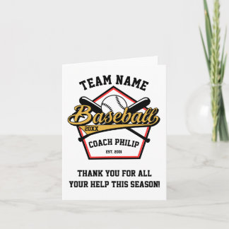 end of season team gift best Baseball coach gift Card