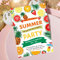 End of Summer Party Invitation Summer Party Pool 