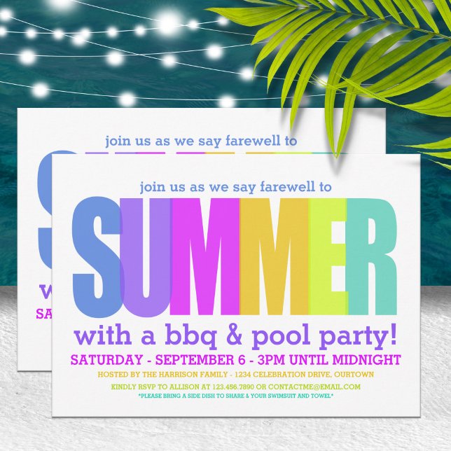 End of Summer Pool Party Invitation (Creator Uploaded)