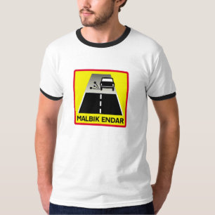 End Of Tarred Road, Traffic Sign, Iceland T-Shirt